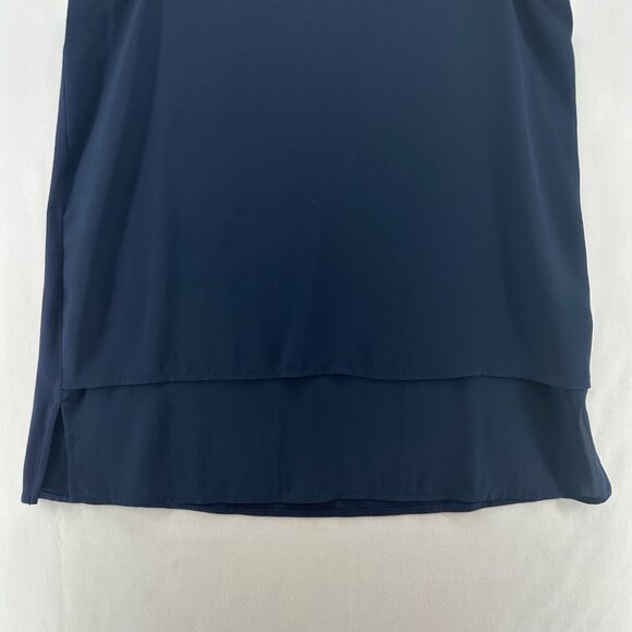 Michael Kors Tank Top Womens Size M Tunic Layered V-Neck Sleeveless Shell Blue - Picture 4 of 11